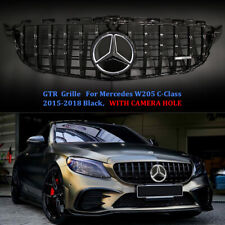Black GTR Grille W/LED Emblem For Mercedes Benz W205 2015-2018 C200 C300 C350 picture