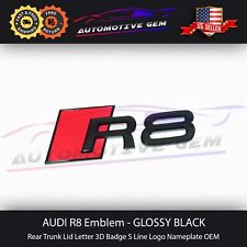 Audi R8 Emblem GLOSS BLACK Rear Trunk Lid Letter Badge S Line Logo Nameplate picture