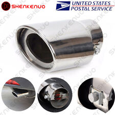 Chrome Car Stainless Steel Rear Exhaust Pipe Tail Muffler Tip Round Accessories picture