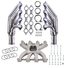 Single Plane Mid-Rise EFI Intake Manifold+Exhaust Header Manifold For GM LS3 6.2 picture
