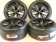 20x10 20x11 Camaro ZL1 Matte Black Wheels Rims Tires Staggered Chevy 5x120 picture