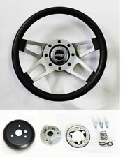 Black 4 spoke Steering Wheel 13 1/2 fits Jeep CJ YJ Wrangler Cherokee - Scratch picture