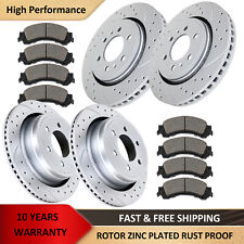 Front Rear Drilled Slotted Brake Rotors and Brake Pads Brakes Kit for Ford F-150 picture