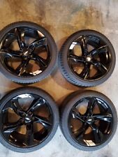 2019 CHEVY CAMARO WHEELS /TIRES SET OF 4 BLACK  STOCK 20X8.5 FRONT 20X9.5 REAR picture