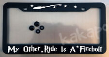 Harry Potter My Other Ride Is A Firebolt Glossy Black Plate Frame picture