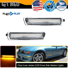 For 1996-2002 BMW Z3 M Coupe Clear Amber LED Front Bumper Side Marker Light 2PCS picture