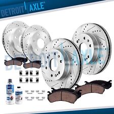 Front & Rear Drilled Rotors + Brake Pads for Chevy Avalanche Cadillac Escalade picture