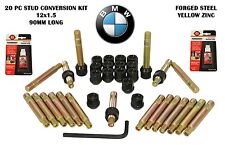 BMW Stud Racing Conversion 12x1.5 With Black Lug Nuts Full Kit Conical Lug Nuts picture
