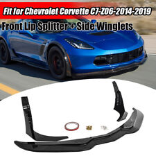 For 2014~19 Corvette C7 Z06 Stage 3 ABS Plastic Front Lip Splitter Side Winglets picture