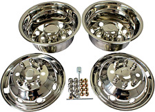 4 New 16'' Stainless Steel Wheel Simulators for 1992-2007 Ford E350 E450 Van picture