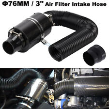 3'' Carbon Fiber Cold Air Filter Intake Induction Pipe Power Flow Hose System picture