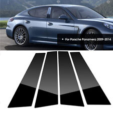 4PC Windows Door Pillar Post Trim Cover Strip For Porsche Panamera 2009-16 Black picture
