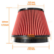 Red 5.9inch 150mm Cold Air Intake Cone Filter Universal Fit Fitment 120mm Tall picture