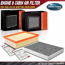 Engine & Activated Carbon Cabin Air Filter for Audi A4 A4 Quattro 2002-2009 picture