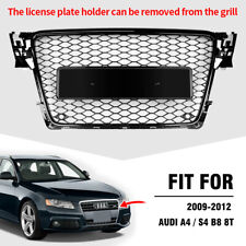Honeycomb Mesh Grille-Bright Black RS4 Style For 2009-2012 Audi A4 / S4 B8 8T picture