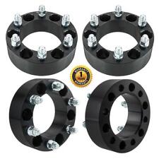 (4) 2 inch 6 Lug 6x5.5 Wheel Spacers Adapter Black Fits Chevy Silverado Suburban picture