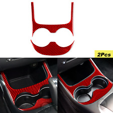 Red Carbon Fiber Interior Water Cup Holder Panel Trim For Dodge Journey 2011-17 picture