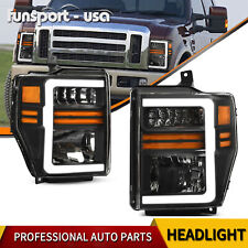 Sequential LED DRL Black Headlights For 2008-2010 Ford F250 F350 F450 Super Duty picture