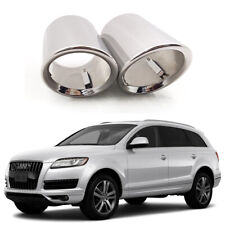 2Pcs Car Exhaust Muffler Tip Tail Pipe Trim Silver for Audi Q7 2006-2015 #1028 picture
