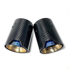 2* Glossy Burnt Blue Carbon Fiber Exhaust tip for BMW M2 M3 M4 M5 M6 M135i M235i picture