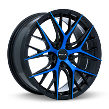 1 New 18x8 RTX Valkyrie Gloss Black Machined Blue 5x114.3 5x4.5 ET40 wheel rim picture