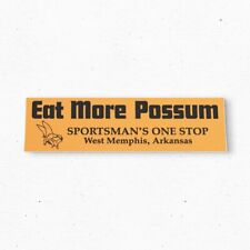 Eat More POSSUM Bumper Sticker - ARKANSAS Orange Vintage Style - Vinyl 80s 90s picture