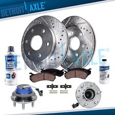 355mm Front Drilled Rotor &Brake Pad & Wheel Bearing Hubs for Cadillac CTS STS V picture