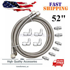 SS Braided Transmission Cooler Hose lines Fittings TH350 700R4 TH400 52