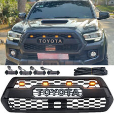 For 2016-2023 Tacoma TRD Pro Front Grill Grille Cover Letter Matte Black W/4LEDs picture