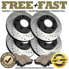 H0896 FRONT+REAR BLACK Drill Brake Rotors Pads FOR 2004 2005 NEON SRT-4 Turbo picture