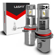 Lasfit 9007 HB5 LED Headlight Bulbs High Low Beam 6000K White Fanless Bright 2X picture