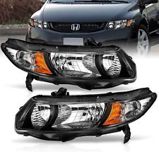 Headlights Assembly Housing Lamp Black for 2006-2011 Honda Civic 2Dr Coupe Pair picture