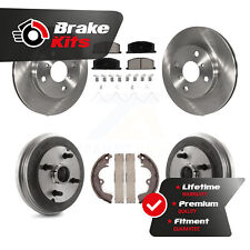Front Rear Brake Rotors Ceramic Pad Drum Kit For 1991-1998 Toyota Tercel Non-ABS picture