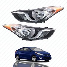 For 2011 2013 Hyundai Elantra Chrome Halogen Headlights Assembly Left Right Pair picture