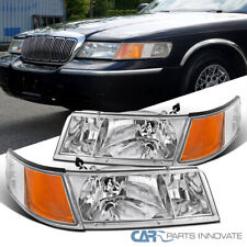 Fits 1998-2002 Mercury Grand Marquis Clear Headlights+Corner Turn Signal Lamps picture