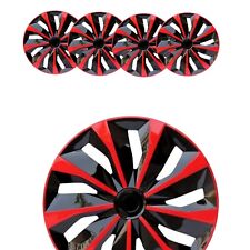 SET OF 4 Hubcaps for Nissan Cube Black&Red Wheel Covers 15