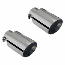 XFORCE ES-FST16-BLACKTIP - SS Round Angle Cut Clamp-On Dual Black Exhaust Tips picture
