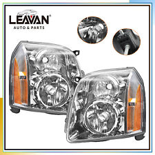 For 2007-2014 GMC Yukon XL 1500 2500 Headlights Headlamps Chrome LH+RH picture