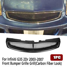 Carbon Fiber Look Front Bumper Grille For Infiniti G35 2003-2007 Coupe 2Door ABS picture