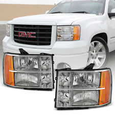 2007-2013 GMC Sierra 1500 2500HD 3500HD Crystal Headlights Headlamps Left+Right picture