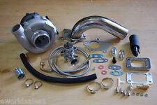 T3/T4-Turbocharger-Kit-T3-T4-Turbo-Downpipe-BOV-Braided-Stainless-Feed-Drain-NEW picture
