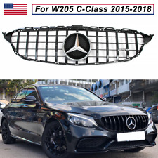 Black GTR Grille W/Emblem For 2015-2018 Mercedes Benz C-Class W205 C250 C300 picture
