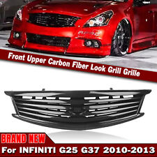 Carbon Fiber Style Front Bumper Upper Grille For Infiniti G37 G25 Q40 4Dr Sedan picture