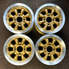 SET(4) Old School CYCLONE 8-spokes wheels R13X5.5J 4x114.3 ET20 GOLD JDM RARE picture