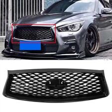 For 2018-2022 Infiniti Q50 Glossy Black Front Bumper Upper Grille Replacement picture