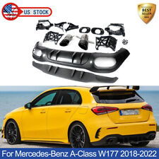 For Benz W177 A200 A250 Sport A35 AMG Rear Bumper Diffuser Lip W/Exhaust Tips picture