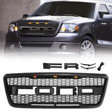 For 2004-2008 Ford F150 Raptor Style Grill Front Grille w/3 Amber Lights Letters picture