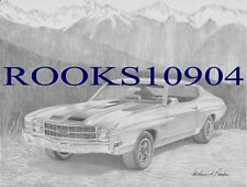 1971 Chevrolet Chevelle SS MUSCLE CAR ART PRINT picture