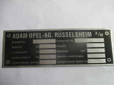 Nameplate Adam Opel AG Rüsselsheim Wehrmacht flash captain cadet admiral S66  picture