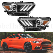 Headlights Pair For 2015 2016 2017 Ford Mustang HID/Xenon W/LED DRL LH+RH 15-17 picture